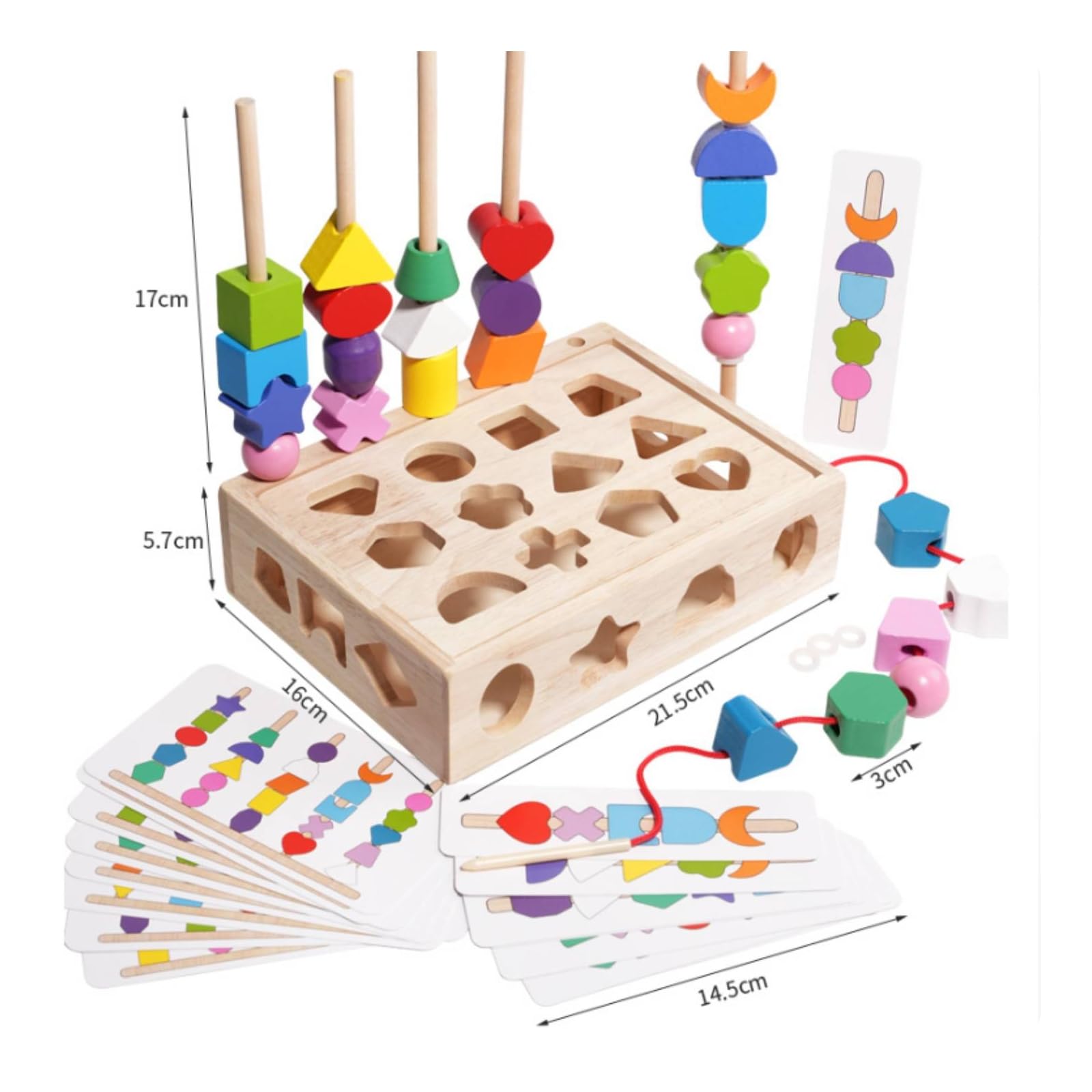 Gioco con Forme Geometriche in Legno | Educativo, Gioco pedagogico con Forme Geometriche, Didattico, per Casa, Stile B