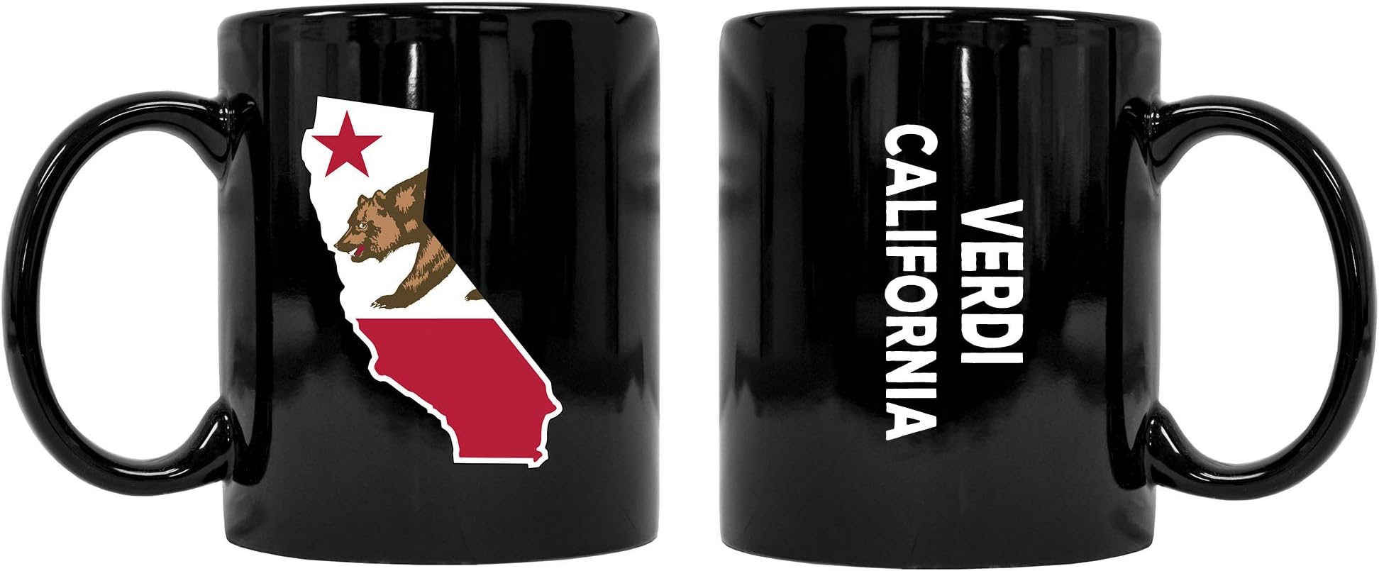 R and R Imports Verdi California Souvenir Black Ceramic Coffee Mug 2 Pack (Black).