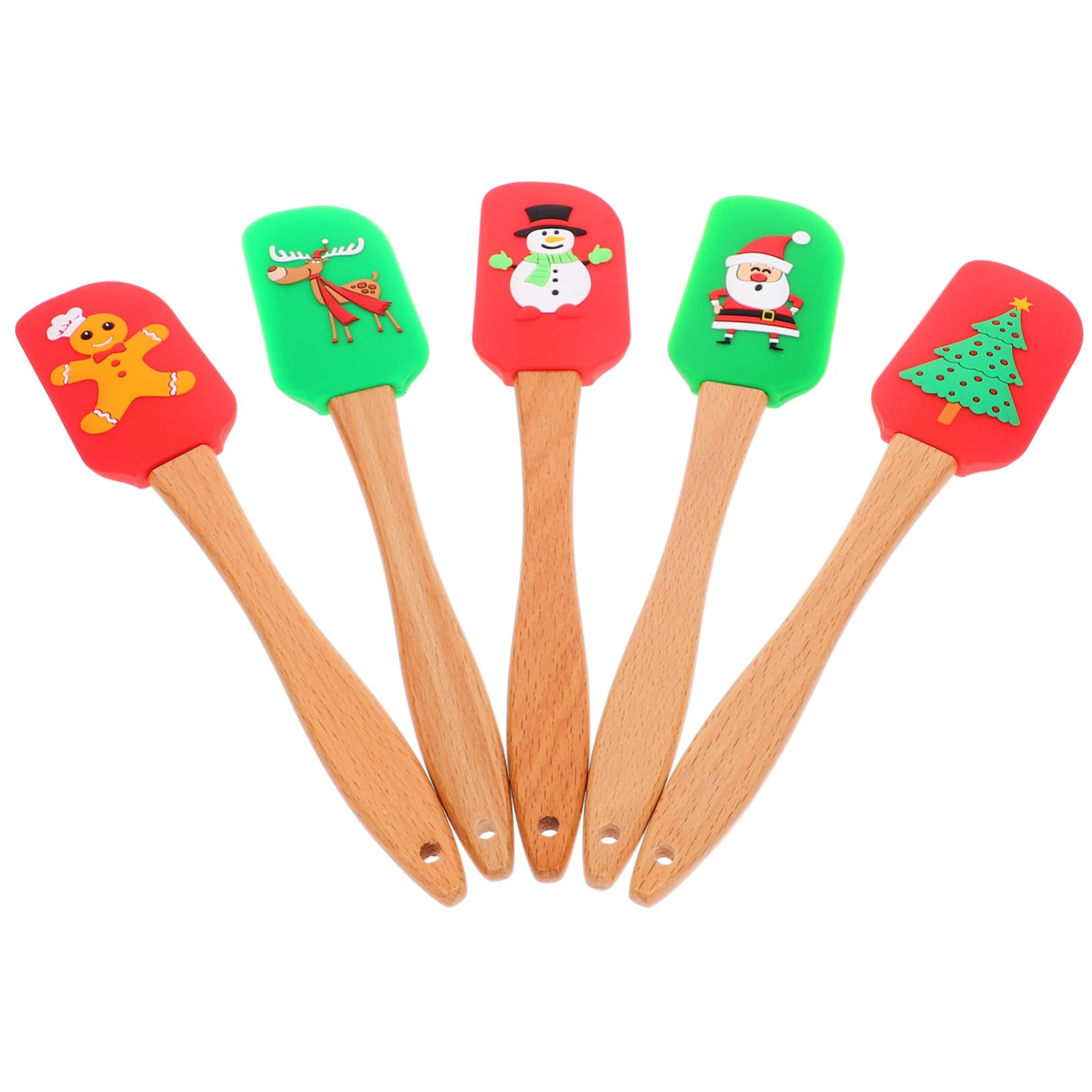Mikikit 5pièces Spatule de Cuisson Professionnelle Silicone Ustensile de Cuisine pour Pâtisserie Set de Spatules Assorties pour Maison Plusieurs styles