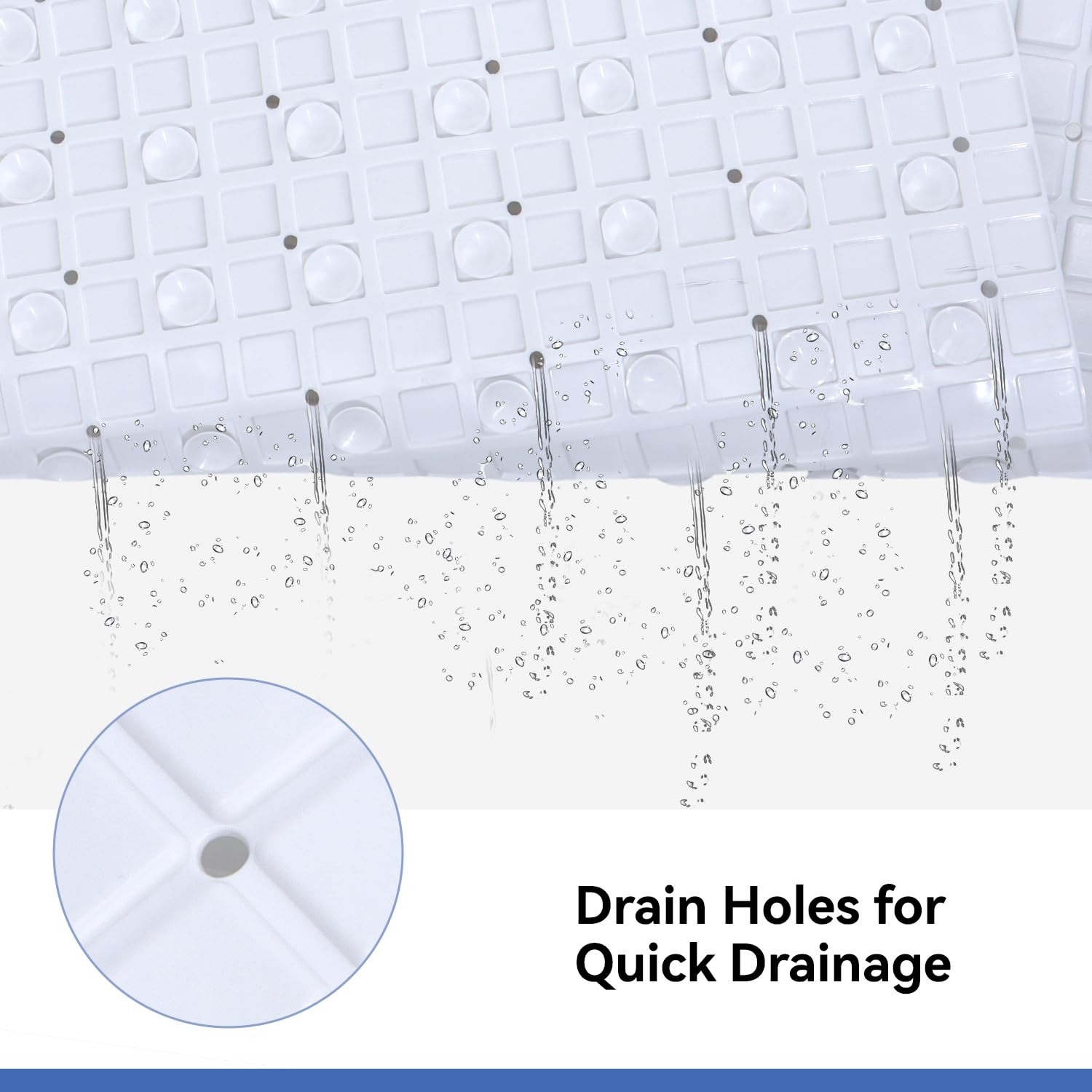 Tapis de douche antidérapant et anti-moisissure - 68 x 40 cm, tapis de bain en caoutchouc antidérapant pour l'intérieur de la douche - Bricolage