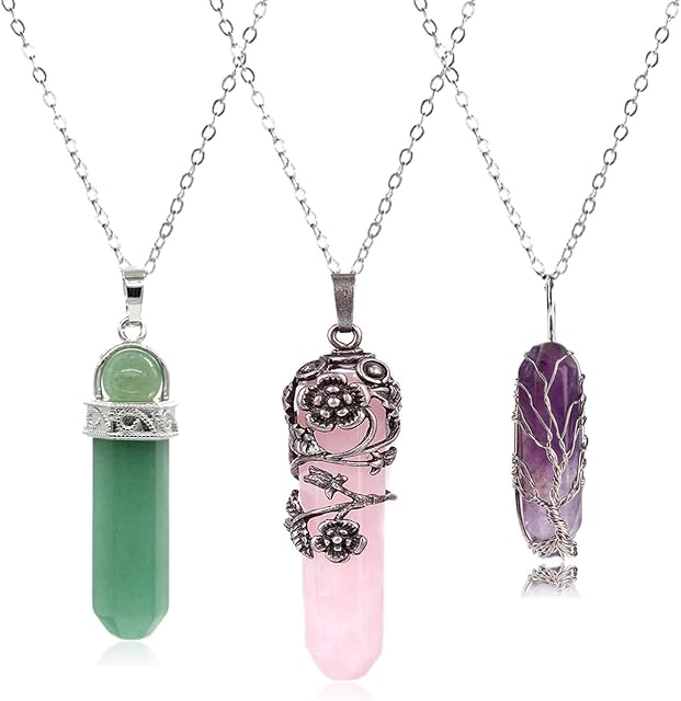 MEITREND Moon Pentagram Necklace Necklace for Women Pentacle Crystal Chakra Necklace Multi Layer Necklace Gothic Charm Pendant Jewelry for Women Girl Christmas Mothers Valentine's Day Gift