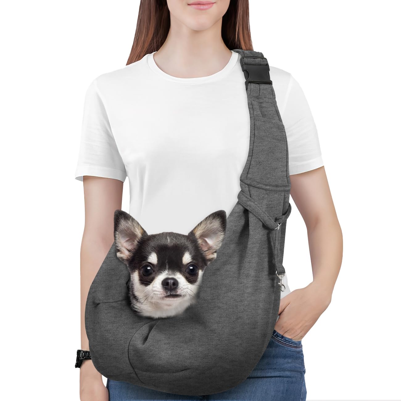 Hundetragetasche Oxford Blau - Verstellbare Fronttasche Für Hunde Bis 5 Kg