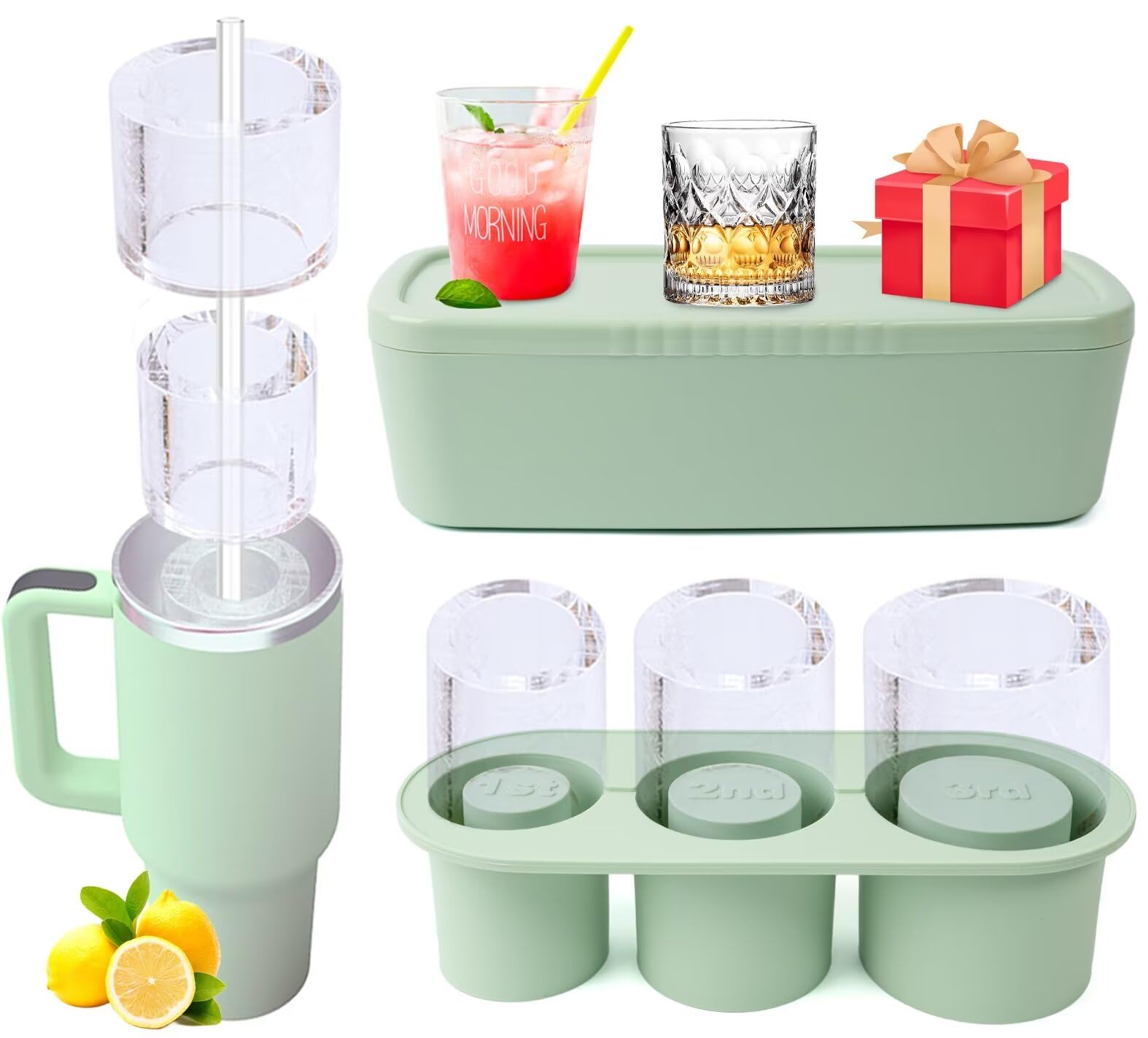 Ice Cube Tray For Stanley 40 Oz Tumbler Cup Silicone Ice Mold With Lid Freezer | Australia - View #6
