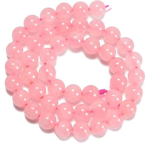 Miniatura 2 de Cuentas sueltas de cuarzo rosa liso redondo natural Gematone de 0.236 in para hacer joyas, hallazgos de bricolaje, 1 hebra de 15 pulgadas