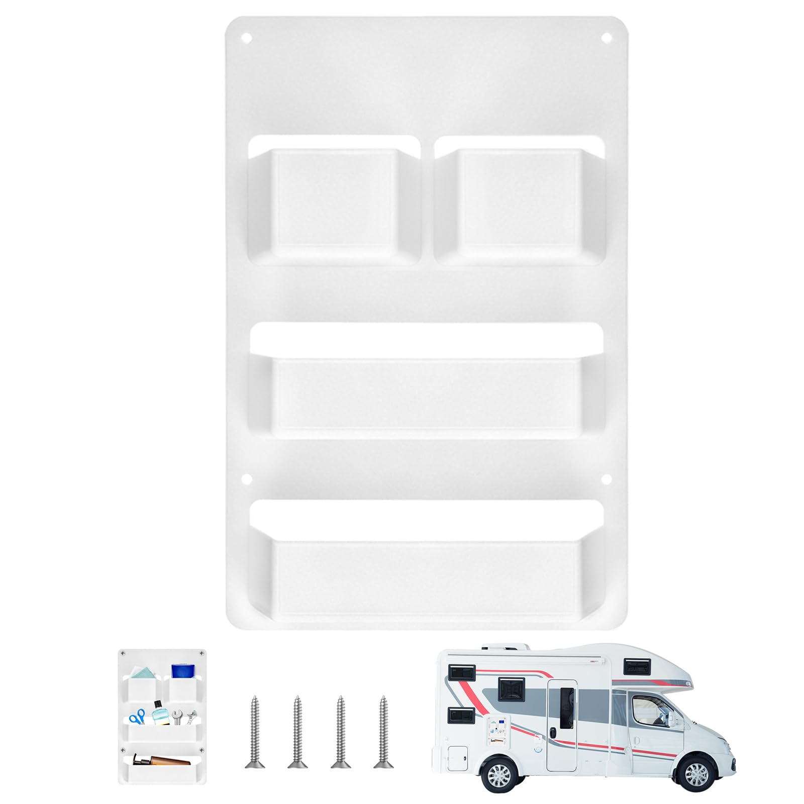 Scatola di conservazione per camper, barca e roulotte, organizer per porta di servizio WC, organizer per porta di servizio, montaggio a parete in ABS