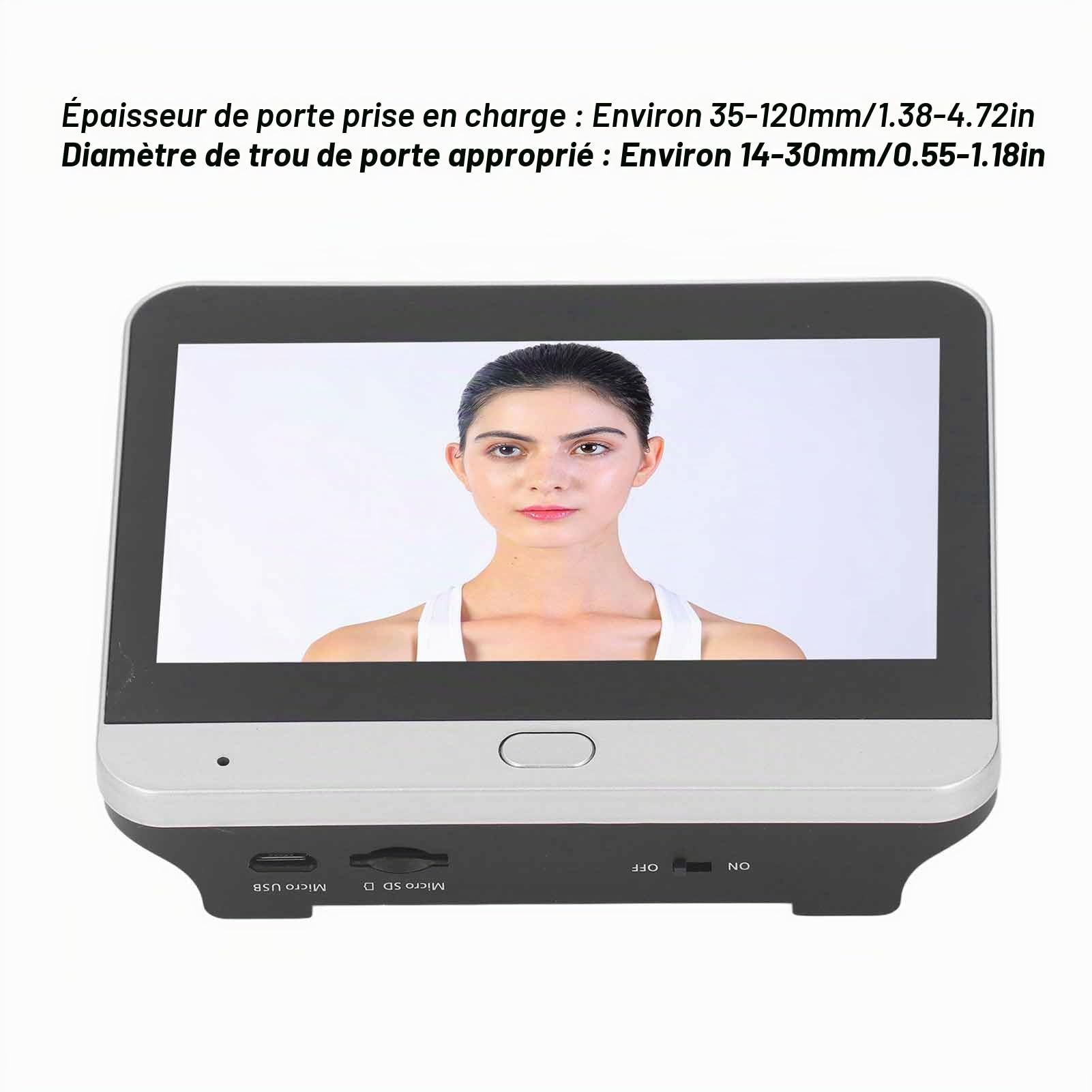 Judas de Porte avec Caméra, écran LCD HD de 4,3 Pouces, Sonnette Vidéo Numérique, Surveillance électronique, Vision Nocturne, Grand Angle de 120 °, Détection de Mouvement