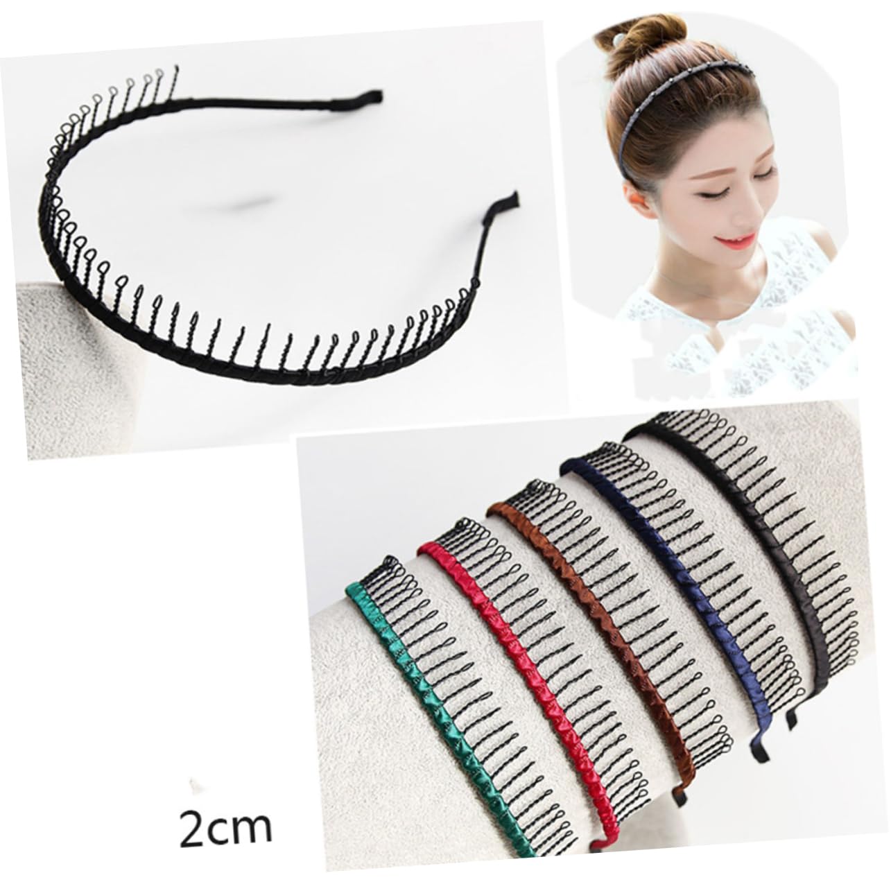 DOITOOL 14pezzi Cerchietto Antiscivolo Metallo Con Denti Lunghi Per Sport Makeup e Pulizia Viso Accessori Colorati Per Resistente e Durevole