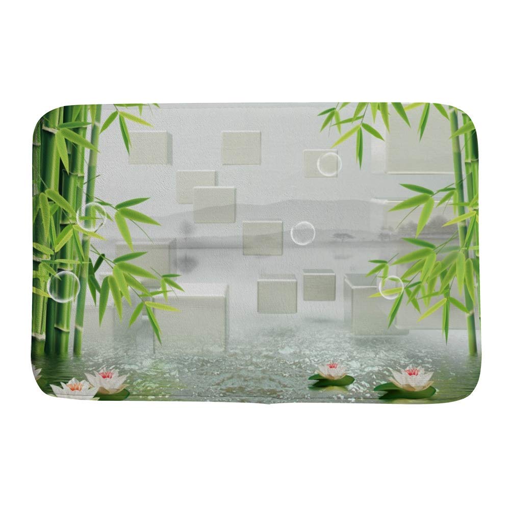 Tapis de bain anti-glisse vert Ruchen résout les sols humides