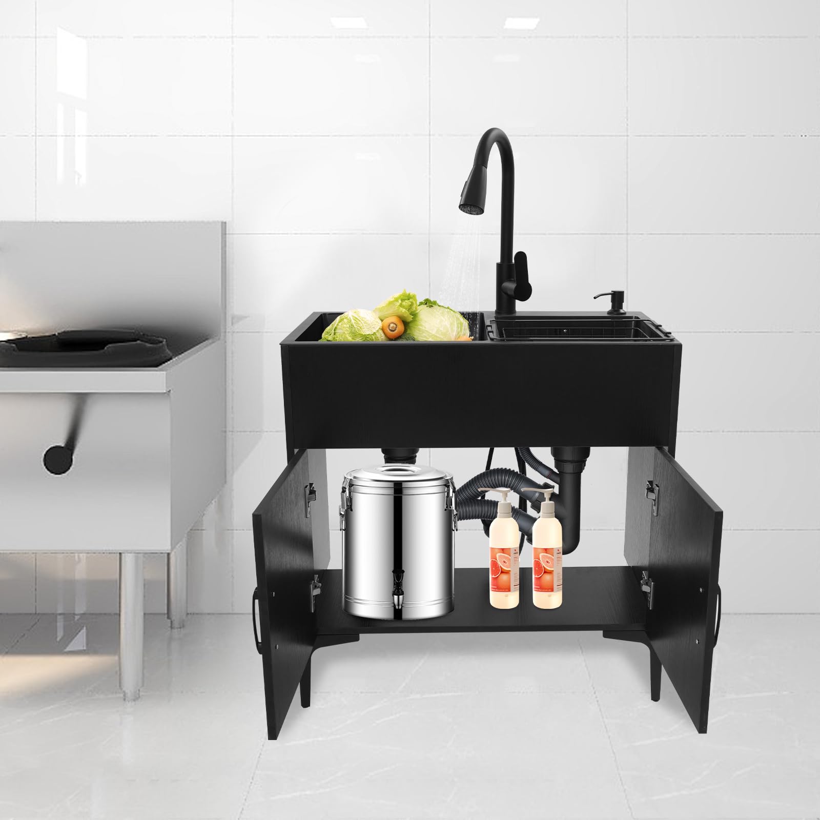 Amazon.co.jp: 流し台 ガーデンシンク 収納付き 蛇口付き ランドリー