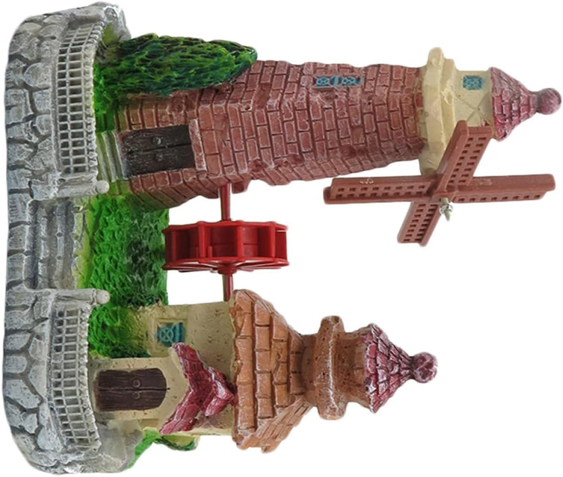 PAREKS 2pcs Home Accents Decor Home Decor Windmill Decor Fish Tank Decorations Aquarium Rock Aquarium Castle Windmill Craft Landscape Decoration Medium Sand Table Accessories decorate/2556