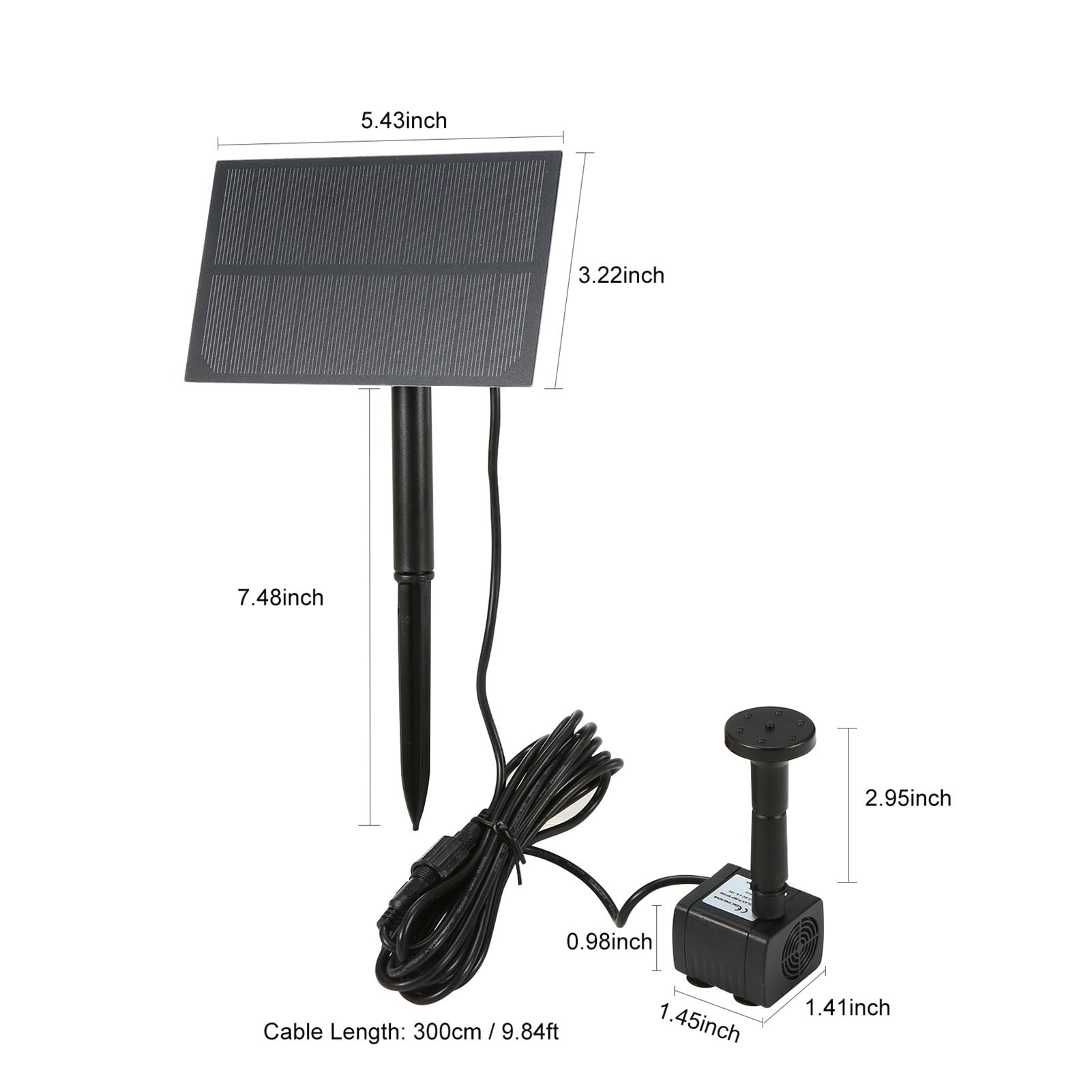 Kit Pompa Fontana Solare Per Giardino - Bagno Per Uccelli Con Pannello - Esterno Laghetto