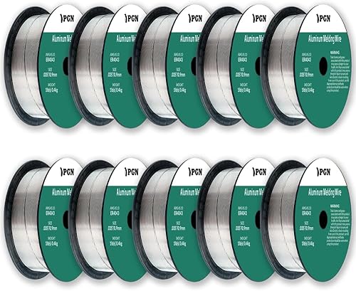 PGN - Alambre de soldadura MIG de aluminio ER4043, 0.030 pulgadas, carrete de 1 libra, alambre MIG de aluminio con silicona para fluidez de charco y