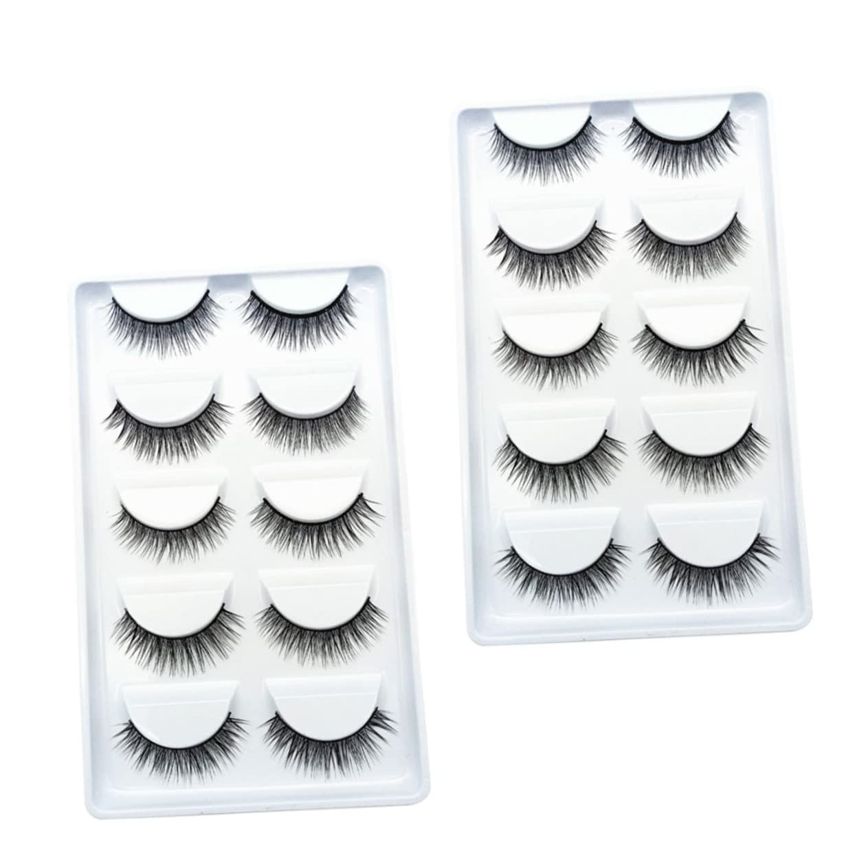 Mipcase Doux et Faciles à Porter Naturels et Réalistes en Fibre Chimique 10 Paires de Faux Cils pour Maquillage Personnel et Professionnel