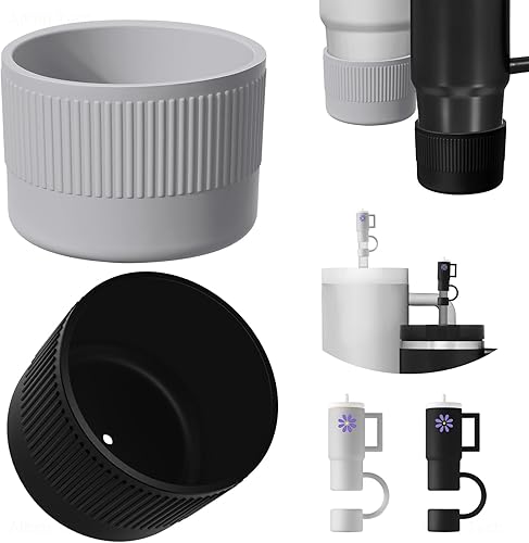 NiHome Stanley - 2 fundas protectoras de silicona para vaso de 30 onzas, IceFlow 20 de 30 onzas y botella Hydroflask de 12 a 24 onzas, accesorios de