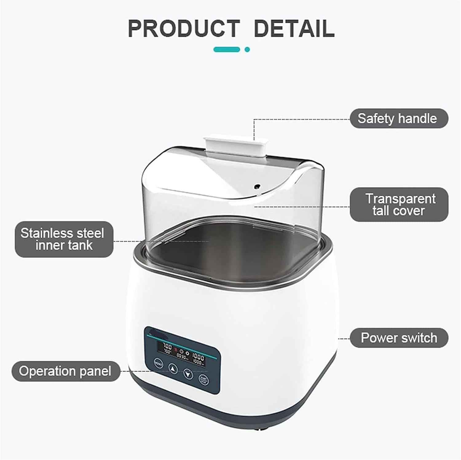 Laboratory Digital Lab Water Bath, 800W Thermostatic Water Bath Pot with Magnetic Stirrer, 100-1200rpm Speed & Anti-Dry Design, Timing Function, for 3L Flask Or 2L Beaker