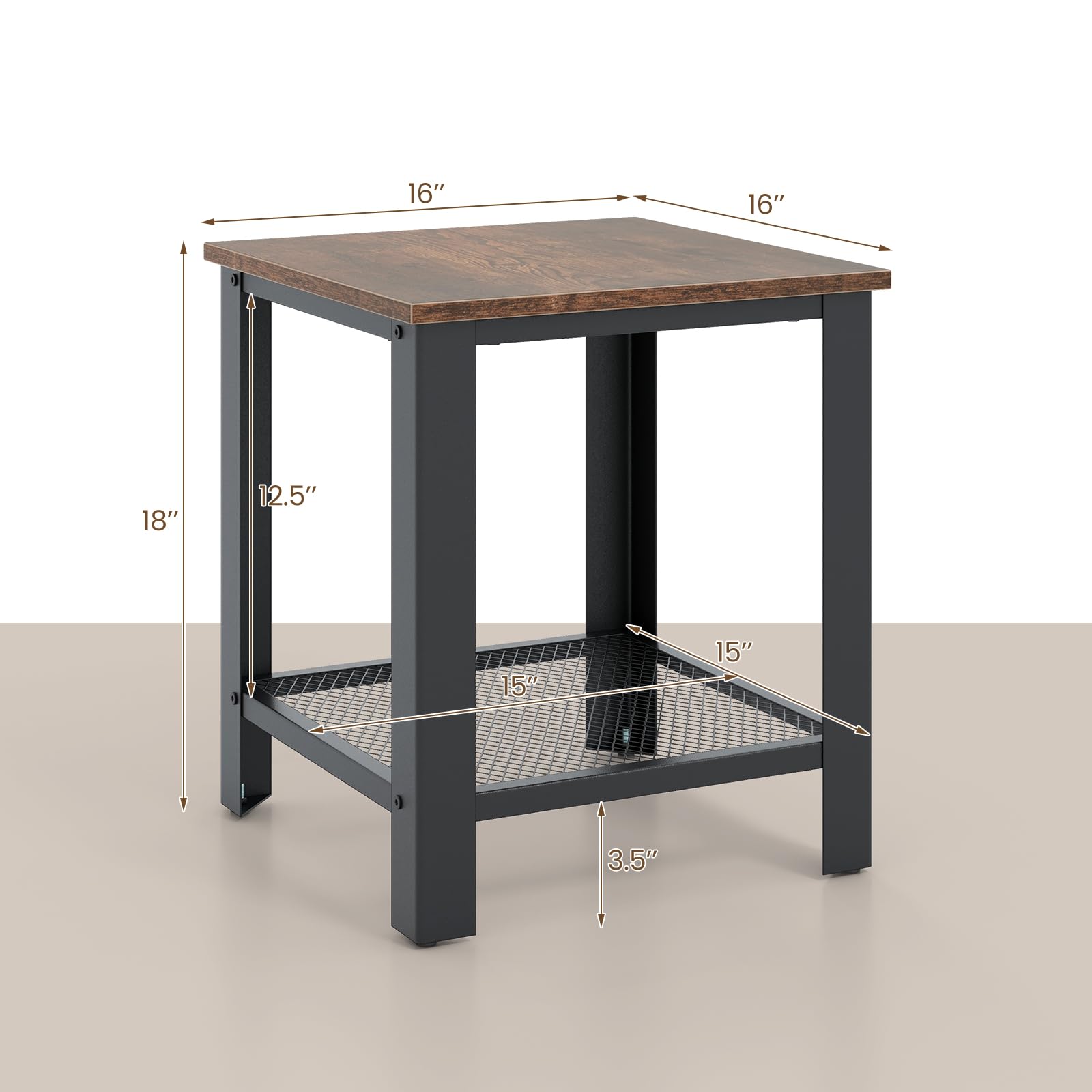 Amazon.com: Giantex 2-Tier End Table, 16 Inch Small Side Table w