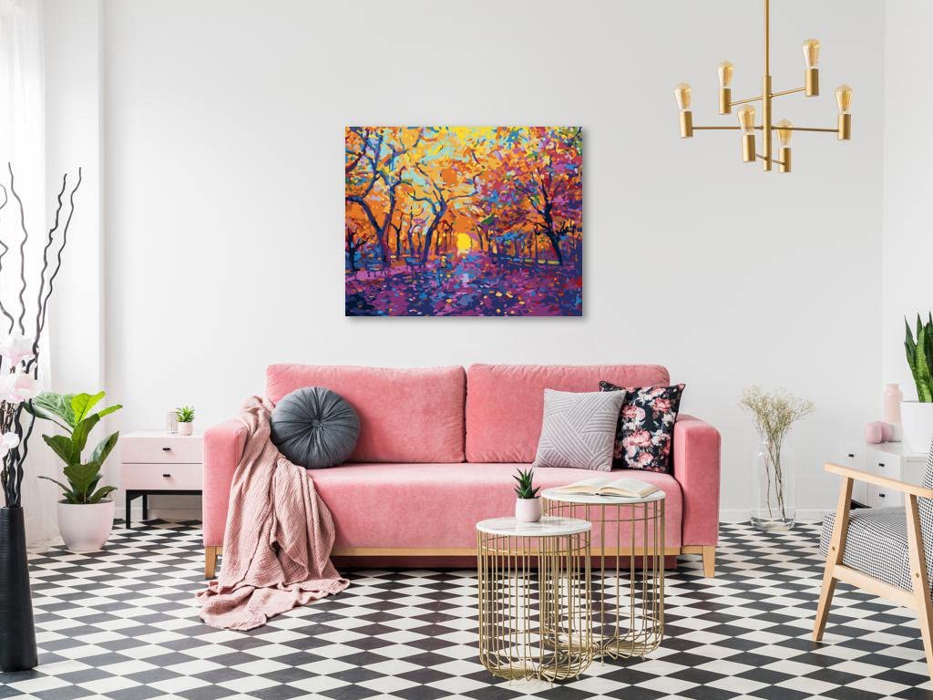 Malowanie według liczb - Kwiaty jesienne 80x100 cm z blejtramem (już napięte)