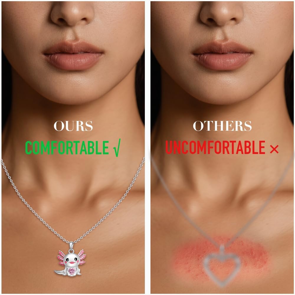 Axolotl Necklace for Women Sterling Silver Axolotl Necklaces Gifts Cute Animal Pendant Jewelry Gifts Daughter - Image 5