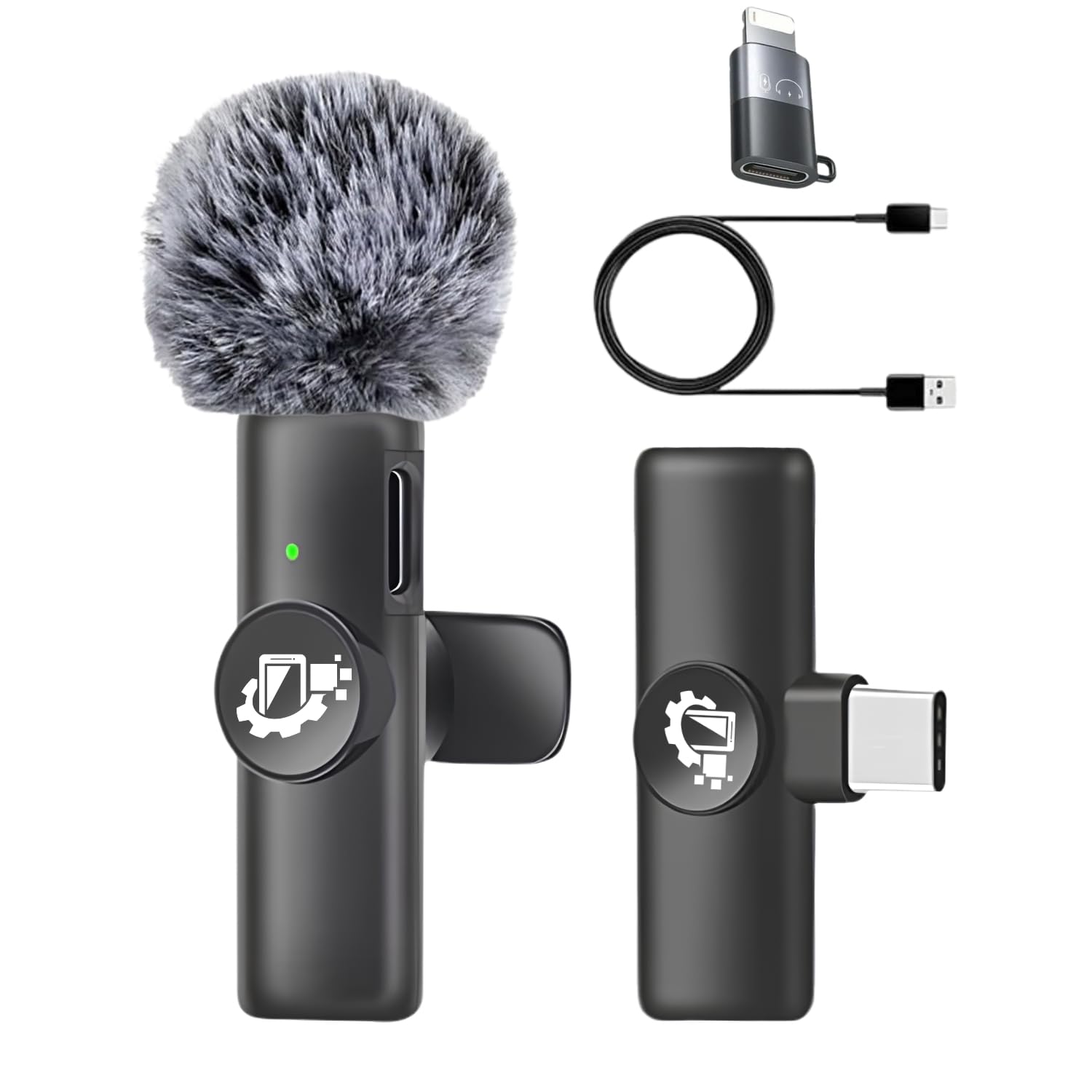 GADGETSWEAR Single Wireless K2 Lavalier Microphone, Mini Wireless Microphone with Noise Reduction, Plug & Play, Collar Bluetooth Mic for YouTube, Interview, Podcast, Reel, Vlogging, Portable-image-1