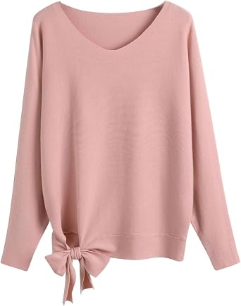 Oversized Crew Neck Knitted Sweaters Long Batwing Sleeve Pullovers Tops for Women