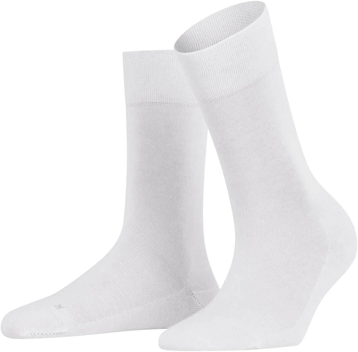 FALKE Women's Sensitive London Socks, Wide Top, Skin-Friendly, Great for Diabetics, Breathable, Sustainable Cotton, White (White 2000), 8-10.5, 1 Pair