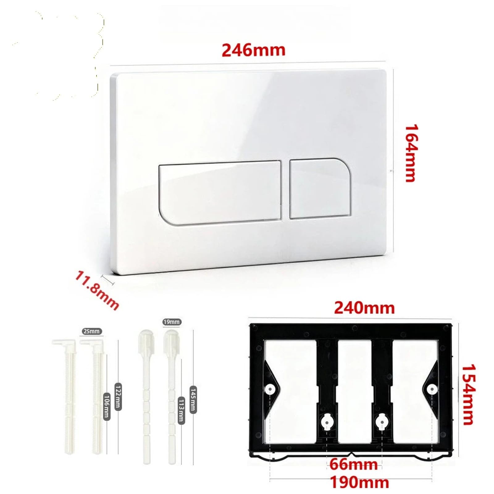 Compatible con pulsador de descarga Geberit Sigma Samba | Serie 01 08 20 30 50 60, cisterna empotrada Up300, panel del tanque, fácil instalación(Matt Silver)