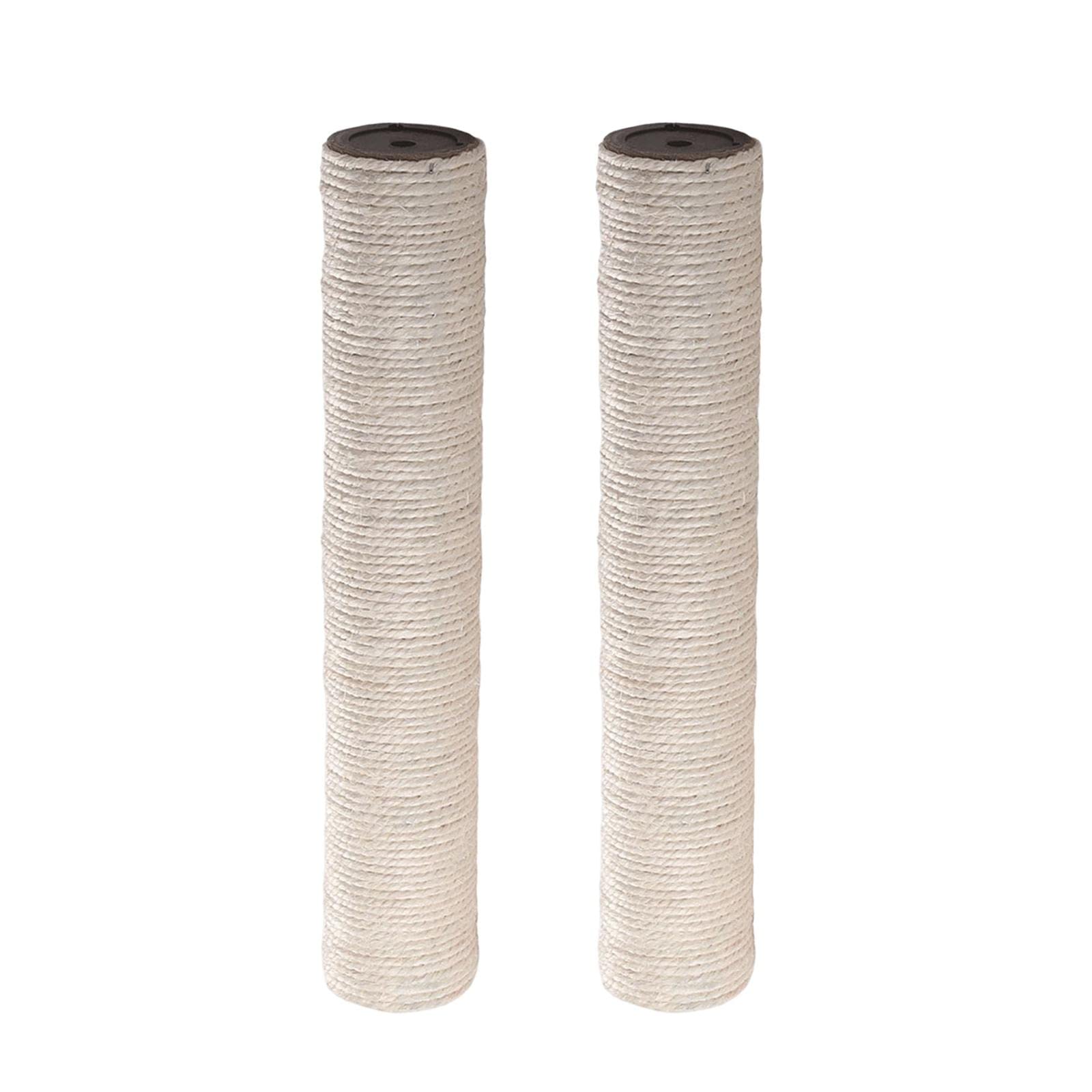perfk Pet Cat Scratching Post Replacement Dia 7cm Cat Tree Scratcher Post Interactive Toy Natural Sisal Rope Scratch Post Refill Pole for Playing, Beige 50cm