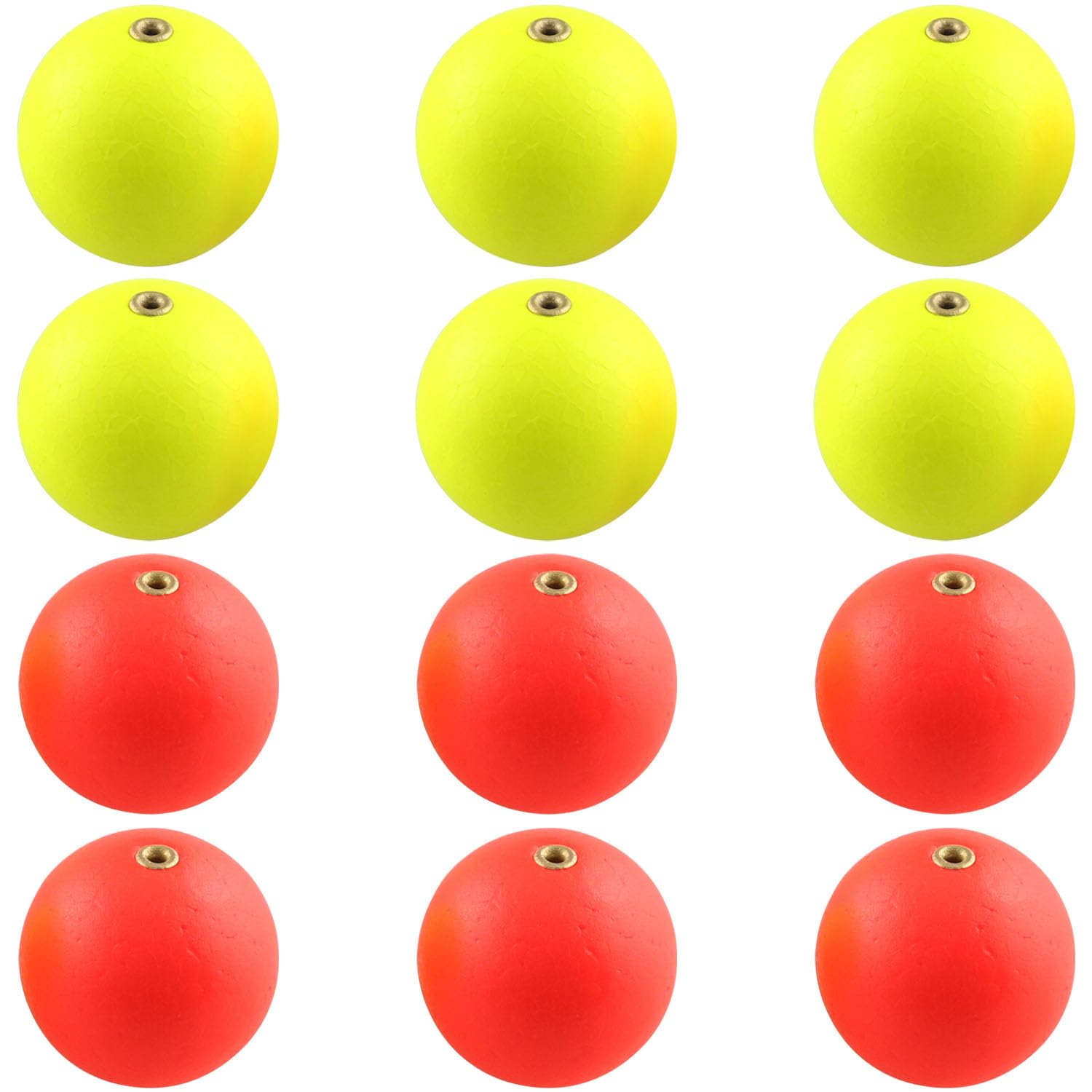 12PCS Copper Slip Fishing Bobber Fishing Float Slip Fishing Rig Rubber Bobber Stoppers for Crappie Panfish Walleyes Trout Bass Fishing, 6 Red, 6 Yellow