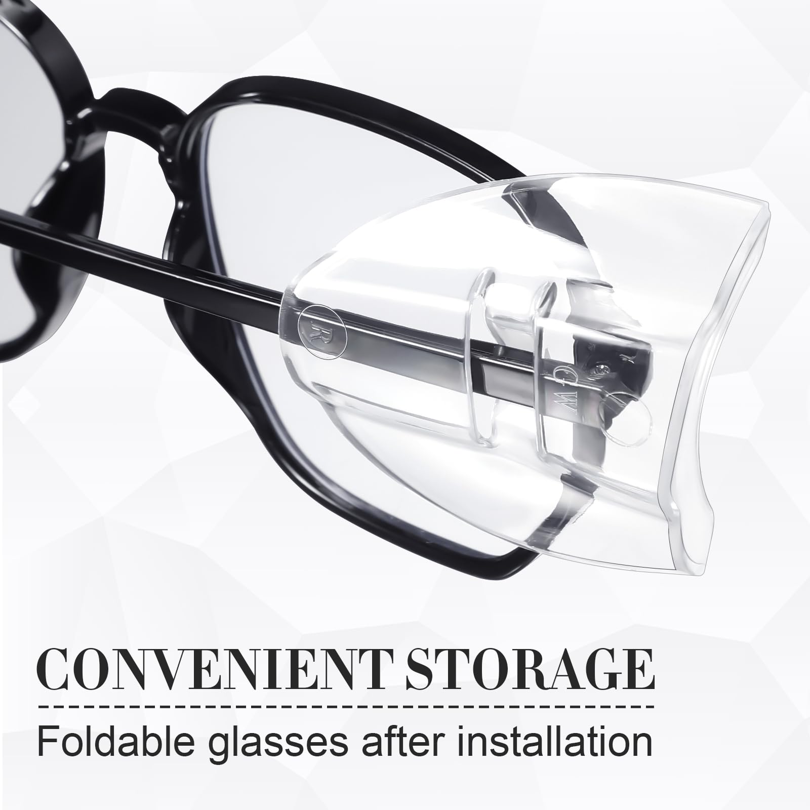 Tellegloww Gafas de seguridad, protectores laterales, protectores laterales para gafas, universales