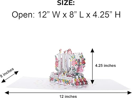 Vista 4 de iGifts And Cards Tarjeta de Felicitación Emergente 3D del Feliz 10º Aniversario Hito - Pareja Perfecta, Matrimonio, Boda, Elegante, Almas Gemelas