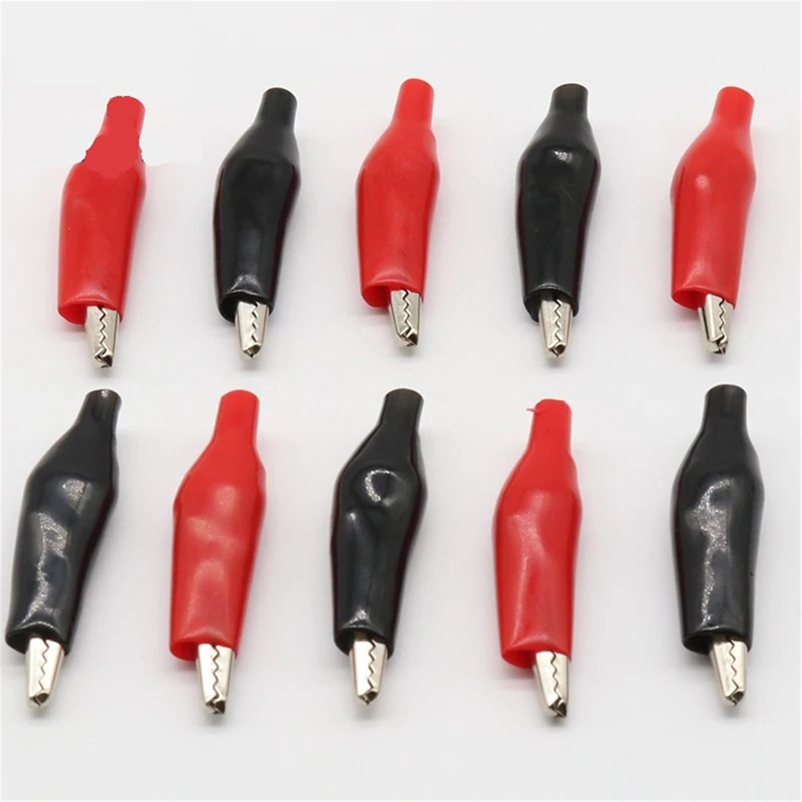 Sonde de test 35 mm pince crocodile plastique souple noir rouge lot 10 - 6