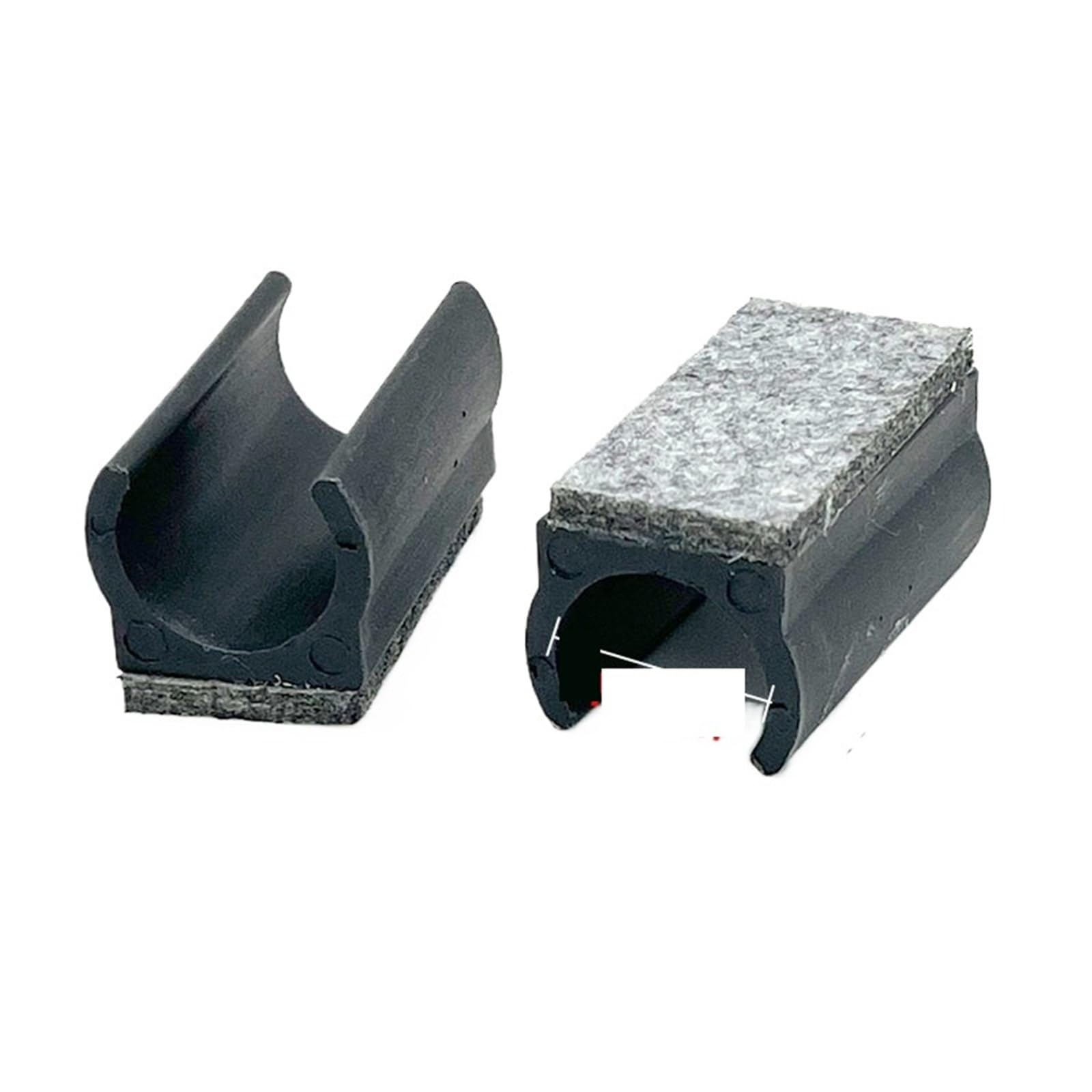 Fieltro Adhesivo Almohadillas for pies de Muebles Fundas for Patas sillas | Tapas de abrazaderas de tubo de protección de piso en forma de U antideslizantes de goma de fieltro(Black-25mm,24Pcs)