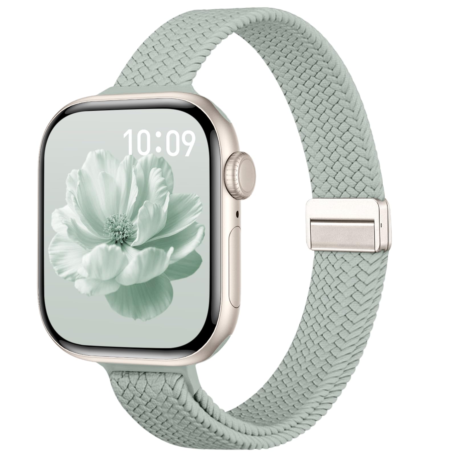 Slim Stretchy Band Compatible with Apple Watch Bands 40mm 41mm 42mm 38mm 44mm 45mm 46mm Women Men, Thin Elastic Nylon Sport Braided Solo Loop Magnetic Strap for iWatch Series 11 10 9 8 7 6 5 4 3 SE 2 — view 11