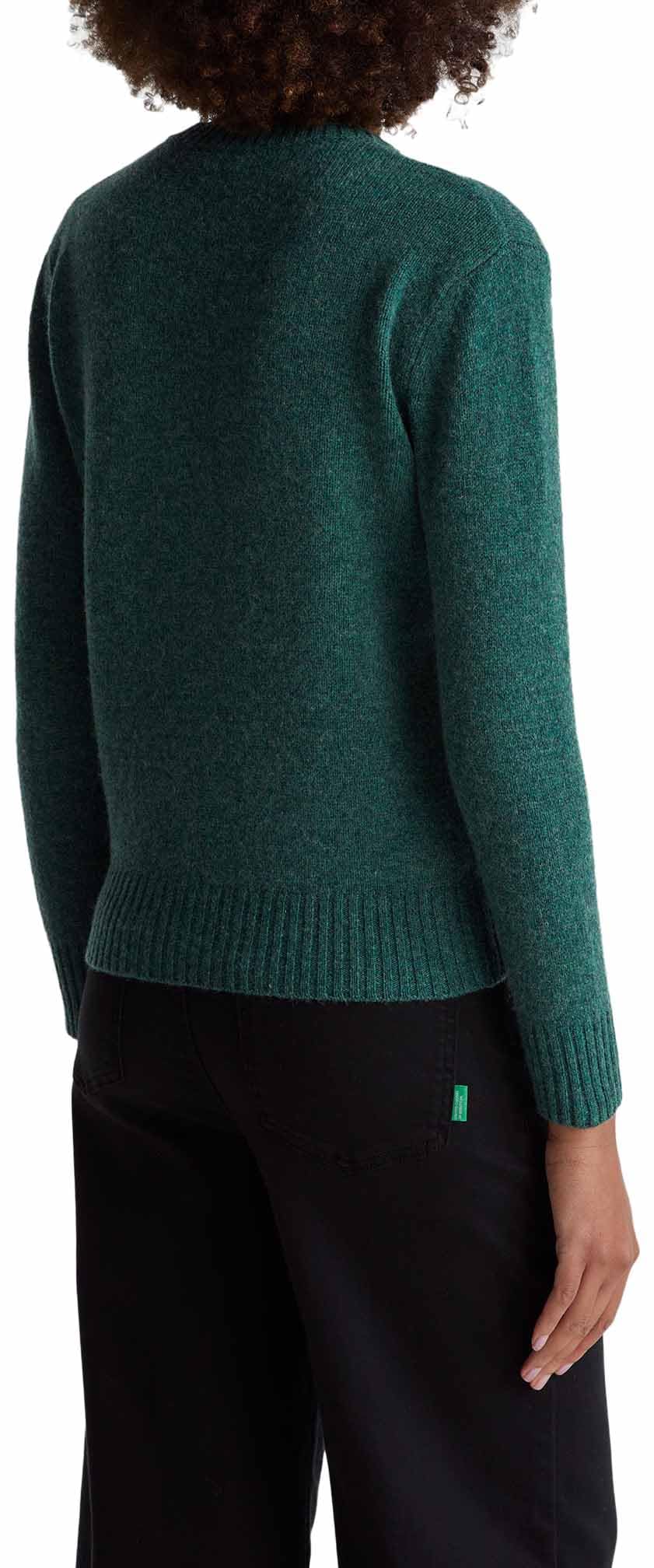 United Colors of Benetton Maglia G/C M/L 103ME1N23 Maglione, Verde, S Donna