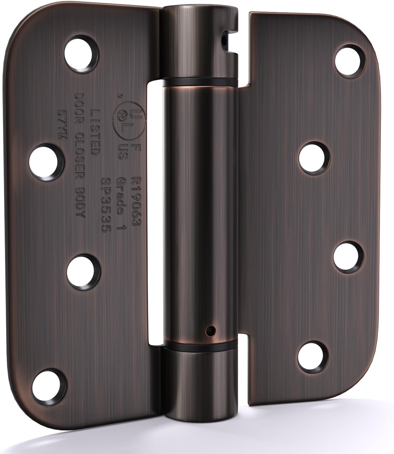 goldenwarm 2pack Oil Rubbed Bronze Door Hinges 4 Inch Self Closing Spring Door Hinge with 5/8" Radius Corners - Adjustable Door Closing, Residential & Heavy-Duty Hardware