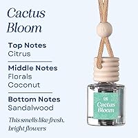 Vista 2 de CANDECraftCo - Difusor para colgar en el automóvil, para aceites esenciales, aromas, fragancia, aromaterapia, de larga duración (Flor de cactus)