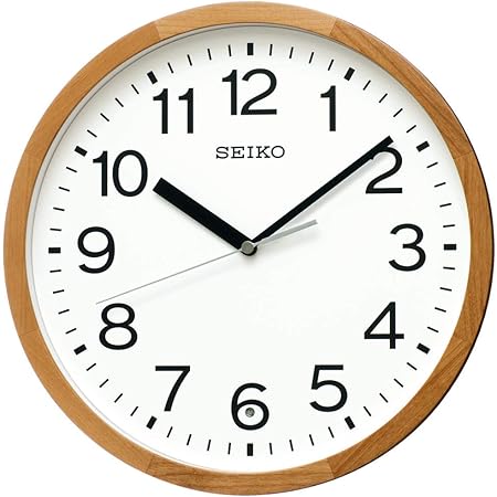 セイコークロック 掛け時計 天然色木地 直径30×4.7cm 電波 アナログ 木枠 KX249B
