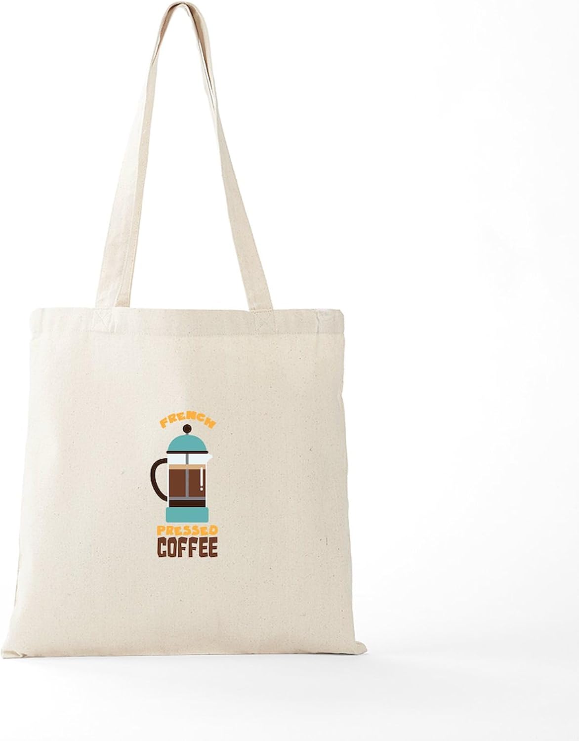 CafePress French Pressed Coffee Tote Bag Reusable Natural Beige Canvas Shopping Bag