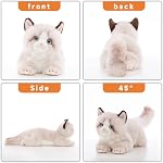 CU-MATE 20 Inch- gris Ragdoll Chat peluche jouets d'animaux farcis -réaliste Ann Baker Chat en peluche artisanale cadeau cadeau