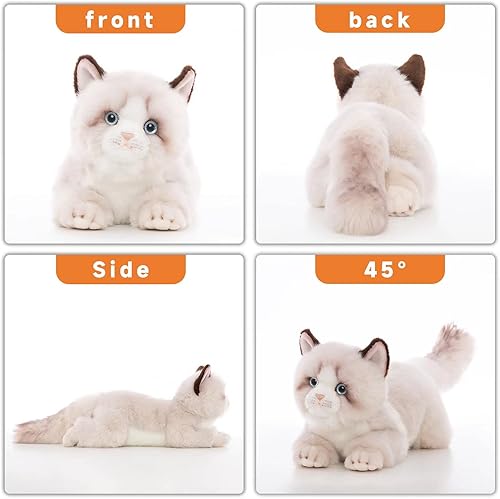 Miniatura 2 de CU-MATE Gato Ragdoll Gris de Peluche de 20 Pulgadas - Juguetes de Animales de Peluche - Juguete de Peluche Realista de Gato Ann Baker Hecho a Mano