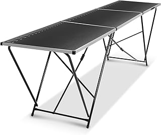 Auto Dynasty 3m Steel Pipe Fortable Folding Table - Heavy-Duty Aluminum Frame, MDF Melamine Worktop, Portable and Easy Storage, 66.1lbs Capacity