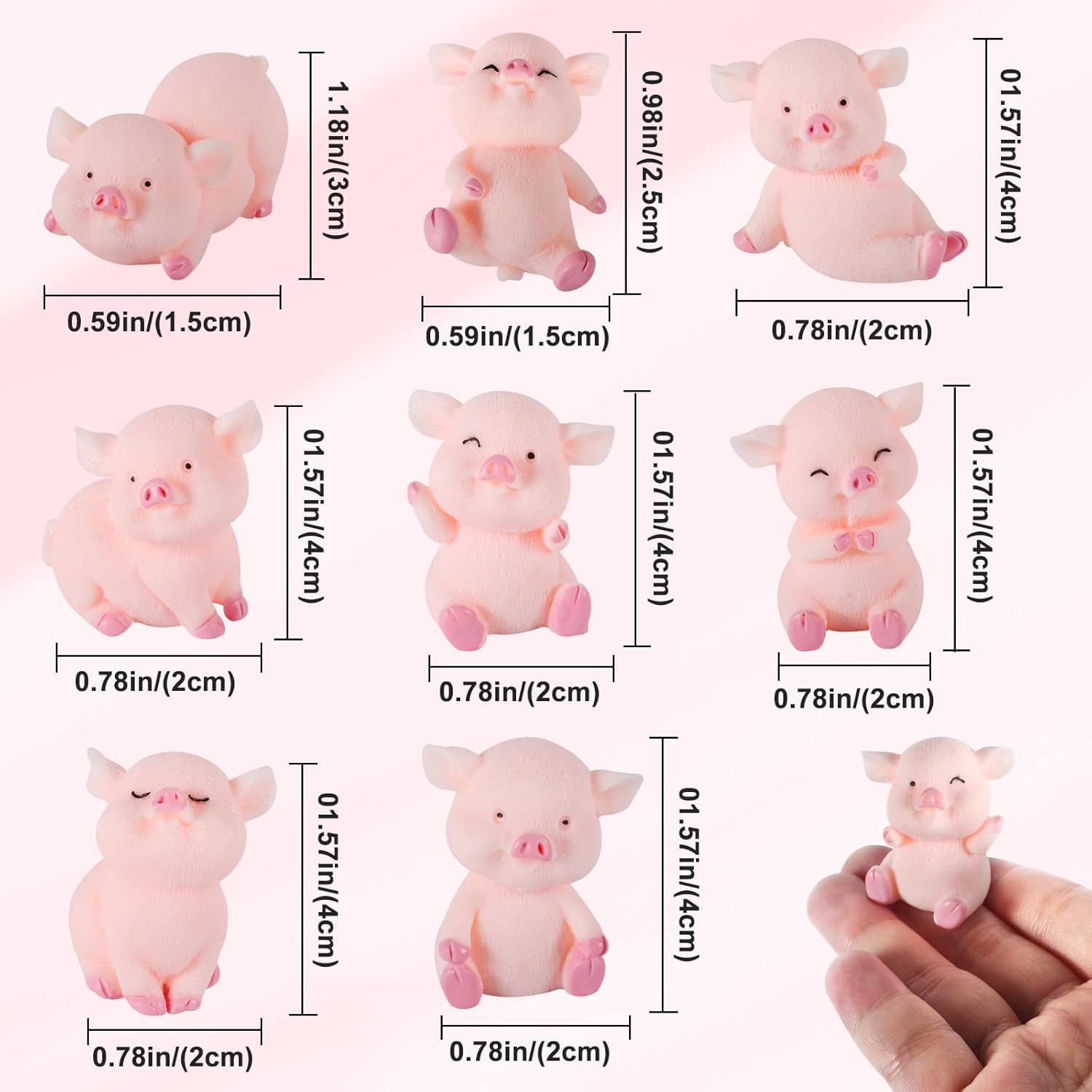 Décoration De Gâteau Cochon Porte-bonheur En Résine Miniature