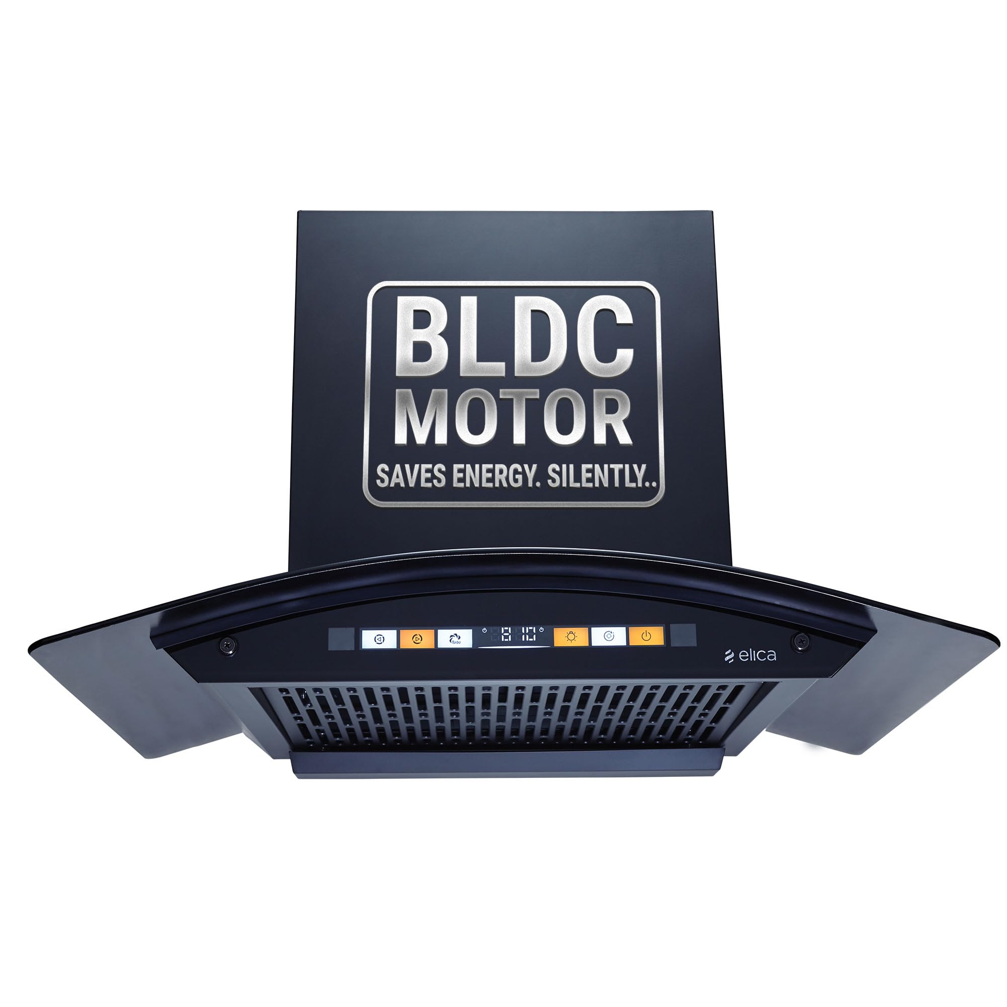 Elica 75cm 1600 m3/hr BLDC Filterless Autoclean Curved Glass Kitchen Chimney|15 Yrs Motor&5 Yrs Comprehensive Warr|Black|9 Speed Orange Touch Panel+Motion Sensor|WD SMART BLDC FL 750 HAC LTW MS NERO-picture-12