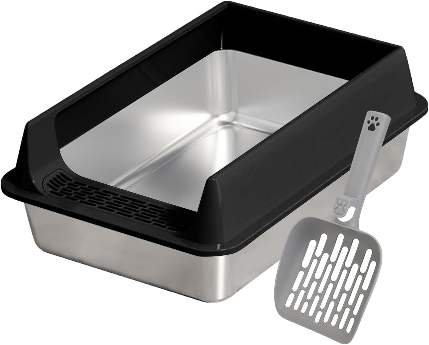 Katzenklo | Hochwand Katzenklo mit Schaufel – Antihaft Katzentoilette Zubehör für Große Mittelkleine Katzen Wohnung Garten Balkon Katzenklo | Hochwand Katzenklo mit Schaufel – Antihaft Katzentoilette Zubehör für Große Mittelkleine Katzen Wohnung Garten Balkon