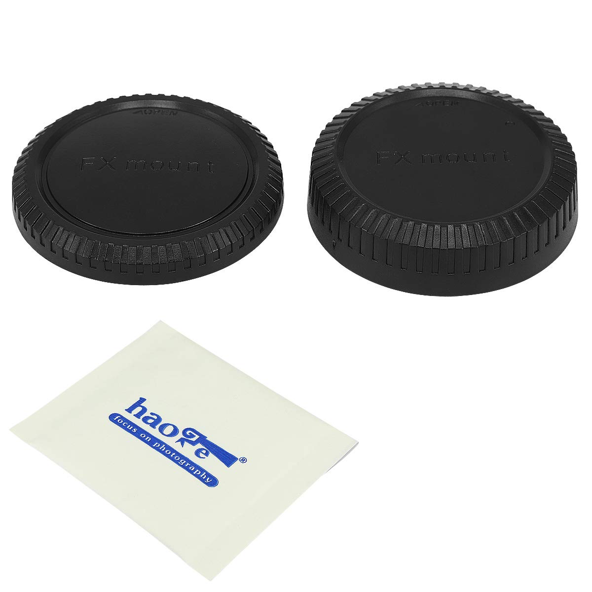 Haoge Camera Body Cap and Rear Lens Cap Cover Kit for Fujifilm X FX Mount Camera Lens Such as X-Pro1 X-Pro2 X-Pro3 X-T1 X-T2 X-T3 XT4 XE4 X-T10 X-T20 X-T30 X-E2 X-E2s X-E3 X-A10 X-A20 X-H1 X-A5 X-T100