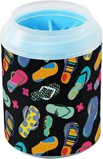 Colorful Flip-flops Dog Paw Cleaner 2-in-1 Portable Dog Paw Washer and Grooming Brush for Quick Cleaning - Ideal for Small, Medium and Large Dogs Cats