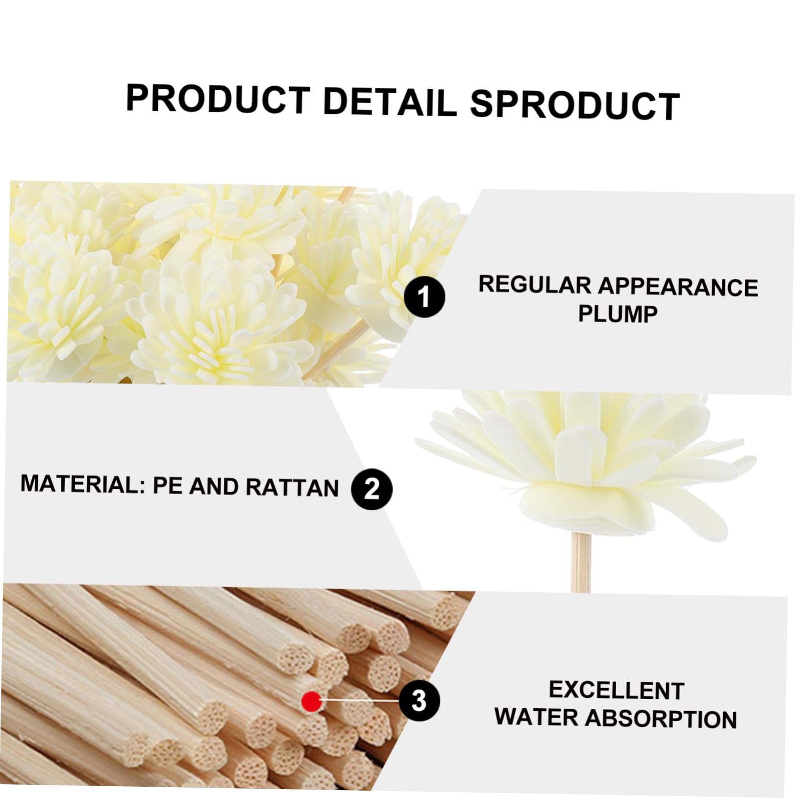 ABOOFAN 300 Pièces Rotin Aromathérapie Parfum Femme Recharges Bâtonnets Diffuseurs Parfums Bâtons Bâtonnets De Roseau Aux Huiles Essentielles Parfum Naturel pour Manquer Vigne PE Fleur Air