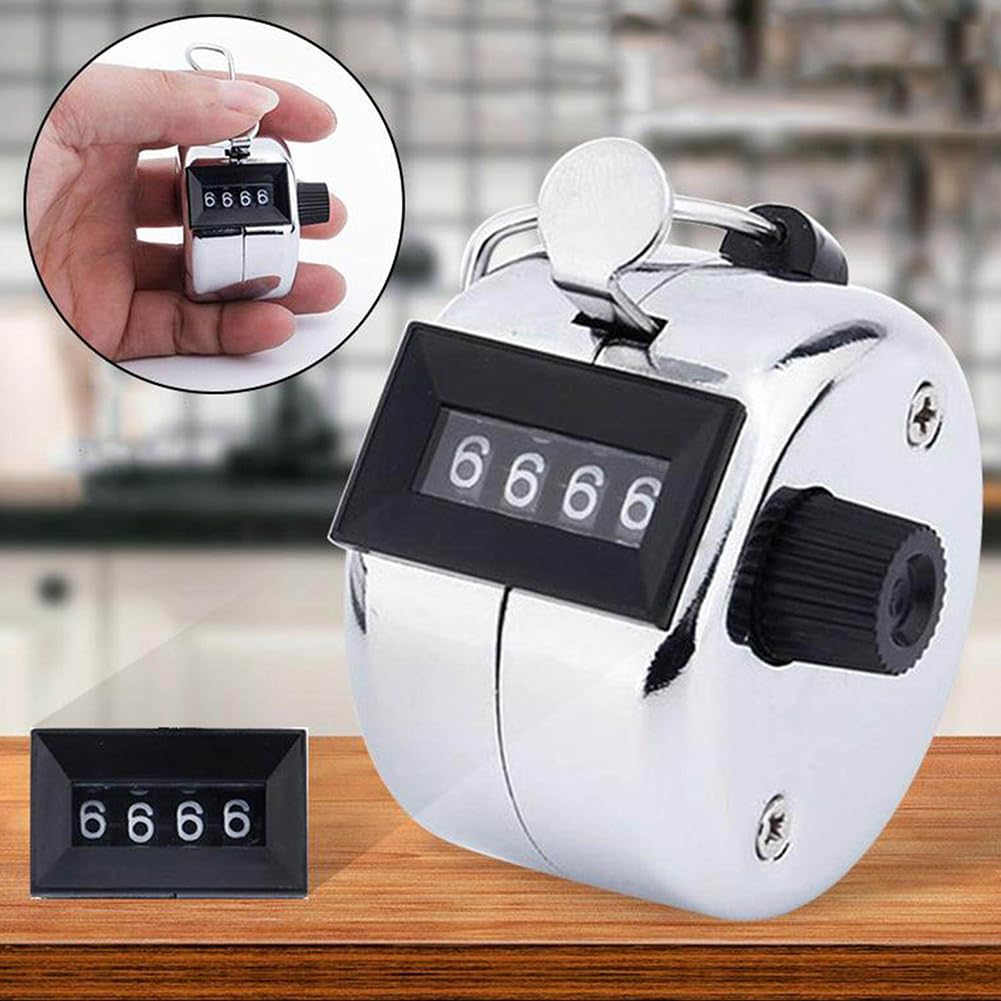 Metallo Contatore Manuale, Contatore Clicker A 4 Cifre, Contatore A Mano In Metallo, 4 Cifre Contatore Meccanico, 2 Pezzi Klicker Counter, Manual Contatore, Per Contare Sport, Allenatore, Scuola, Golf
