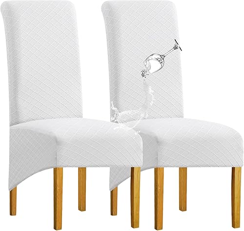 Miniatura 16 de Juego de 6 fundas impermeables para sillas de comedor extragrandes (caqui, juego de 6 XL))