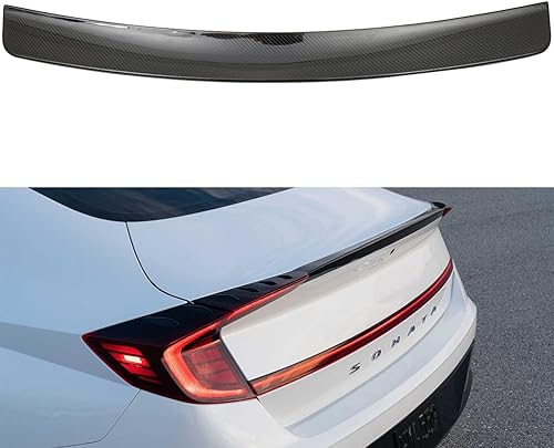 Miniatura 9 de SCITOO Alerón de fibra de carbono para ventana trasera para Hyundai Sonata 2020 2021 para Hyundai Sonata negro brillante alerón trasero
